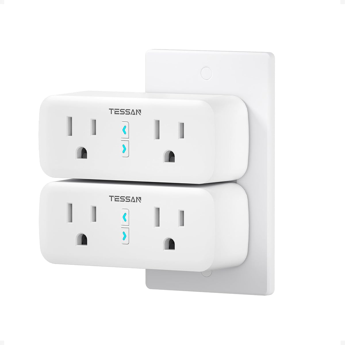 2 Pack Smart Plug, WiFi Dual Socket Outlet | Alexa and Google Home Compatible, Remote Control with Timer Function, Voice Control, Surge Protection, 2.4GHz WiFi Only
