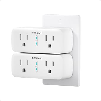 TESSAN 2 Pack Smart Plug, WiFi Dual Socket Outlet
