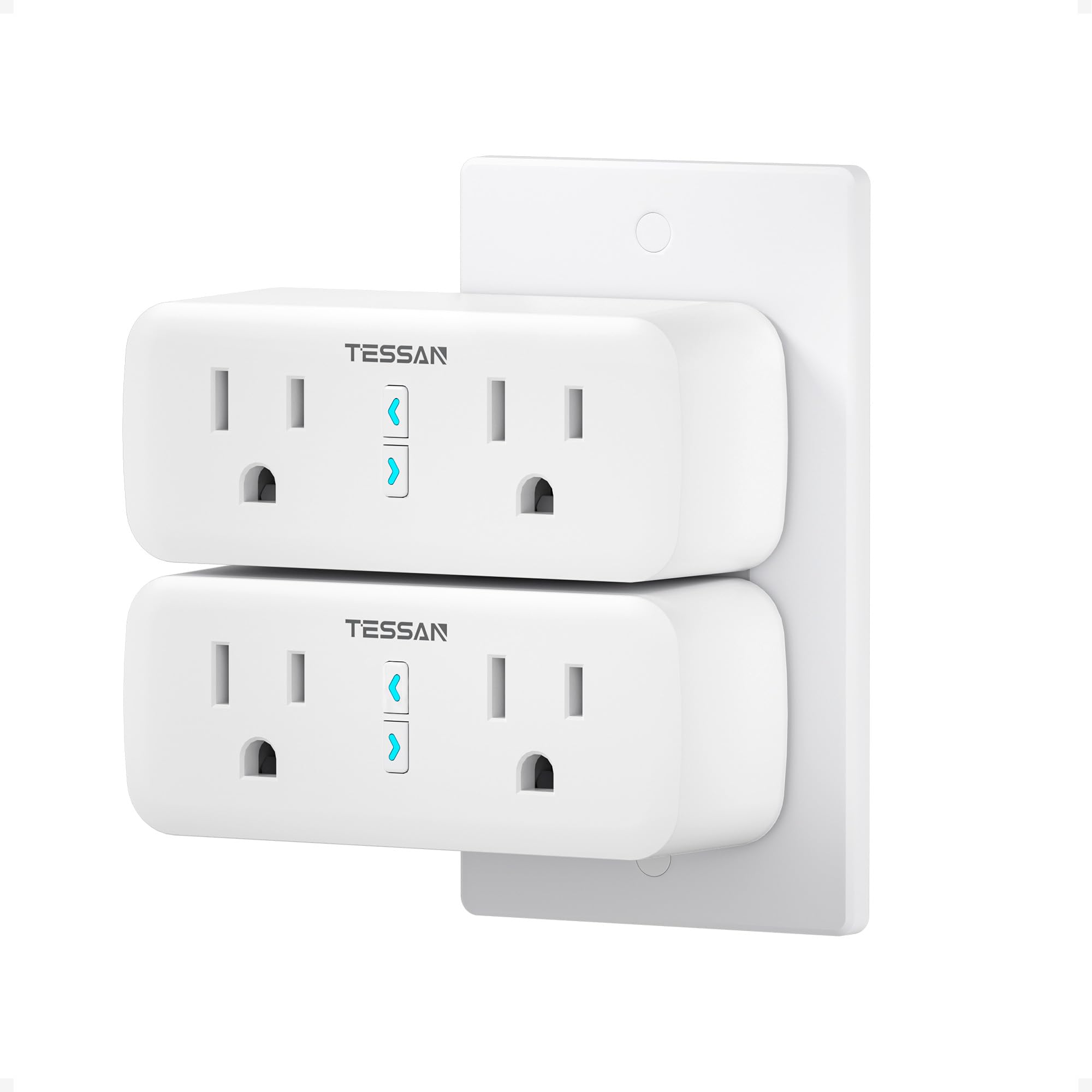 TESSAN 2 Pack Smart Plug WiFi Smart Outlet with Dual Sockets Compatible with Alexa and Google Home Remote