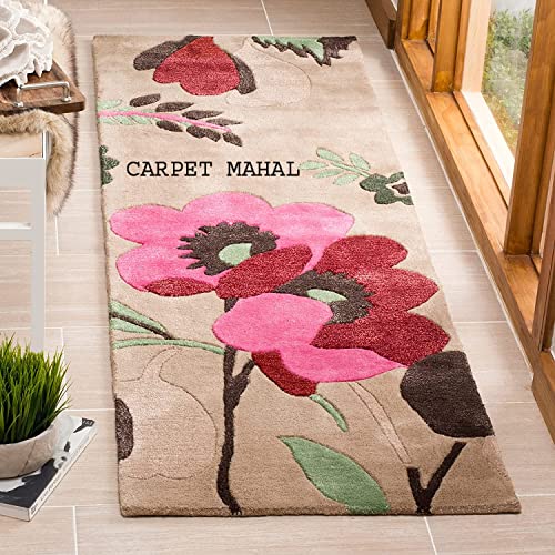 Image of Carpet Mahal Export Quality Handmade Tuffted Pure Woollen Carpet for Hall Living Room Bedroom Size 10 x 14 feet (300X425 Cm) Color-Multi