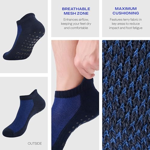 Image of CoolMate Mens Grip Socks, Non Slip Athletic Socks for Pilates, Yoga