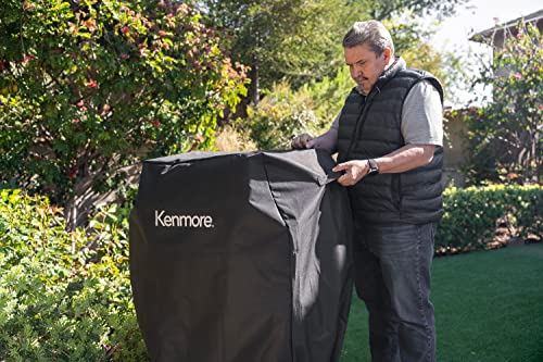 Kenmore 33 Inch Gas Grill Cover for Outdoor Grill, Universal BBQ Grill Cover for 2- and 3-Burner Gas Grill, Weatherproof, UV- and Fade-Resistant with Hook & Loop Straps, Black - image 3