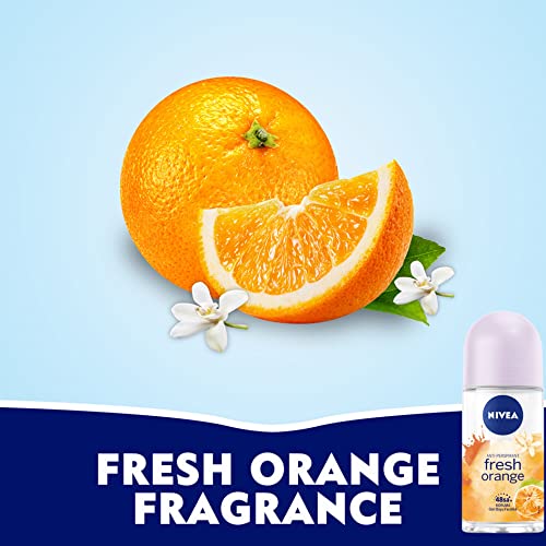 Nivea Fresh Orange Roll-On – Free Alcohol, Antiperspirant Deodorant, 48 Hours Protection, Skin Tolerance Dermatologically Proven (Pack Of 3) #TOP5