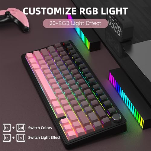 AJAZZ x ATTACK SHARK X85 Gasket Mechanical Keyboard,75% Wireless Gaming Keyboard with Knob,5-Layer Padding,PBT Side-Printed Keycap,BT5.1/2.4Ghz/USB-C Wired,Hot-Swap Linear Switch,RGB,NKRO,for PC,MAC - Image 6