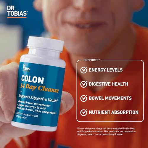 Image of Dr. Tobias Colon Cleanse - Constipation Relief & Gut Health Support for Women & Men | 14 Day Colon Cleanser for a Gentle Colon Detox & Gut Flush 24 Capsules (1-2 Daily)