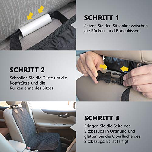 Vailge Autositzschoner Hundedecke, Wasserabweisende Sitzbezüge für Hund, Universal Rutschfeste Hundedecke Mit Sicherheitsgurt, Sitzbezug für Vordersitze in Lastwagen, SUV, Auto