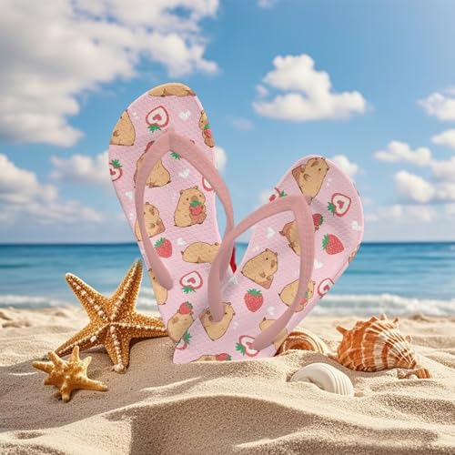 Girl's Flip Flops Kid's Non-Slip Sole Quick Drying Beach Slippers Slide Sandals Pink Straps4