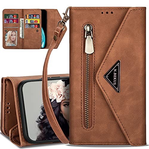 LG Stylo 6 Phone Case Wallet for Women,LG Stylo 6 Case Wallet Leather Folio Flip Zipper Pocket Hand Clutch Purse Folding Magnetic Full Body Shockproof Stand Cover with Strap&Card Holder (Brown) LG Stylo 6 Phone Case Wallet for Women,LG Stylo 6 Case Wallet Leather Folio Flip Zipper Pocket Hand Clutch Purse Folding Magnetic Full Body Shockproof Stand Cover with Strap&Card Holder (Brown)