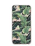 iPhone 6 Plus Case, Protective Case Bumper[Scratch-Resistant] [Perfect Fit] Ultra Slim Translucent Silicone Clear Case Gel Cover for Apple iPhone 6+ (Big Bahama Leaf Clear iPhone 6 PLUS)