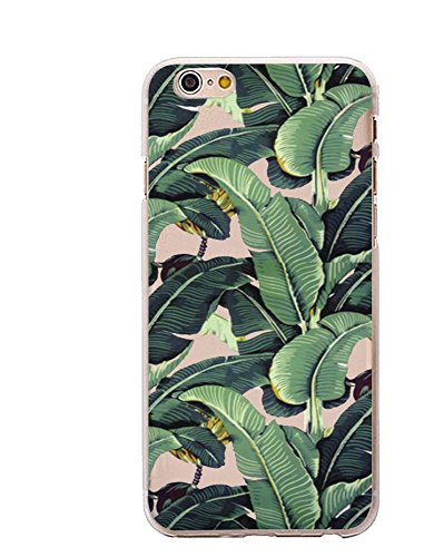 iPhone 6 Plus Case, Protective Case Bumper[Scratch-Resistant] [Perfect Fit] Ultra Slim Translucent Silicone Clear Case Gel Cover for iPhone 6+ (Big Bahama Leaf Clear iPhone 6 PLUS)
