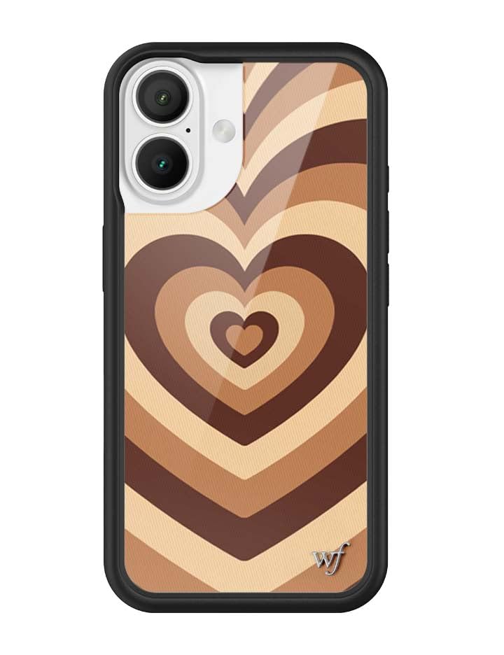 Image of Wildflower Cases - Compatible with iPhone 16 | Protective Black Bumper, 6.5ft Drop Test Certified, Women Owned Small Business | Latte Love Mocha