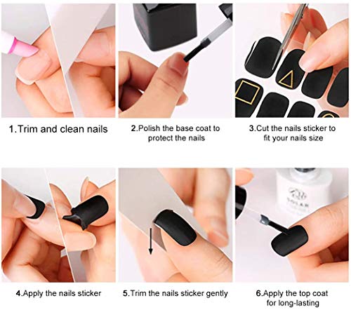MWOOT Nagelfolie Selbstklebend Einfarbig (6Stk), DIY Glitzer Nagelsticker für Fußnagel Nagelkunst, Nageldesign… – Bild 6