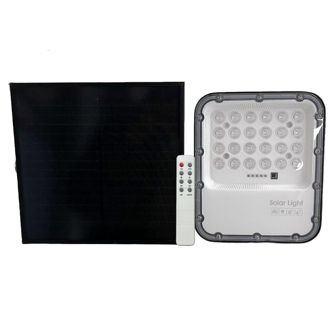 gloca Faro Solare A LED 50W Per Esterno Con Pannello Solare E Telecomando