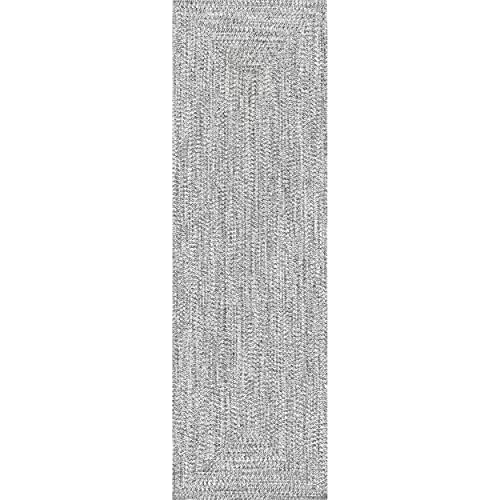 Nuloom Wynn Braided Indoor/Outdoor Runner Rug, 2' 6" X 6', Light Grey/Salt And Pepper #TOP2