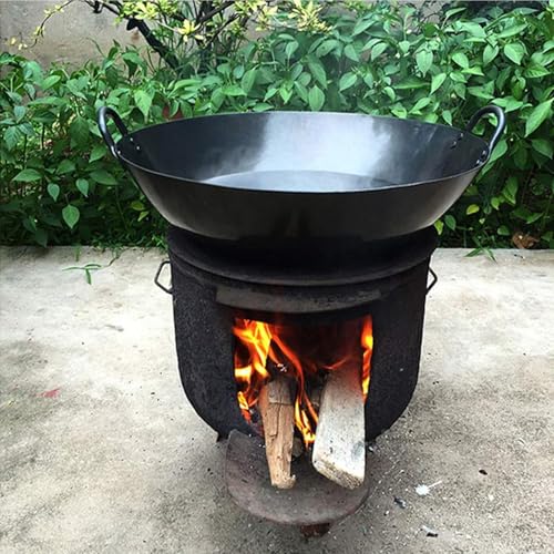 Wok de hierro fundido con doble asa, 50 cm miniatura 2