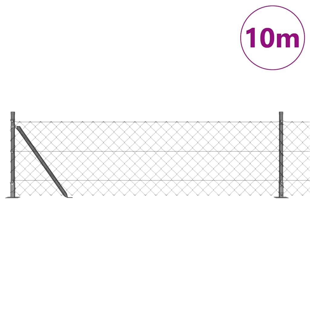 Juego de valla de jardín gris 10 x 0,4 m con 5 postes de acero PVC de 60 x 60 mm, malla de protección visual para jardín, balcón y terraza, diseño robusto