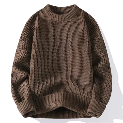 Winter Men's Round Neck Pullover Sweater Fashion Knitted Casual Tops Warm Solid Color Tops2