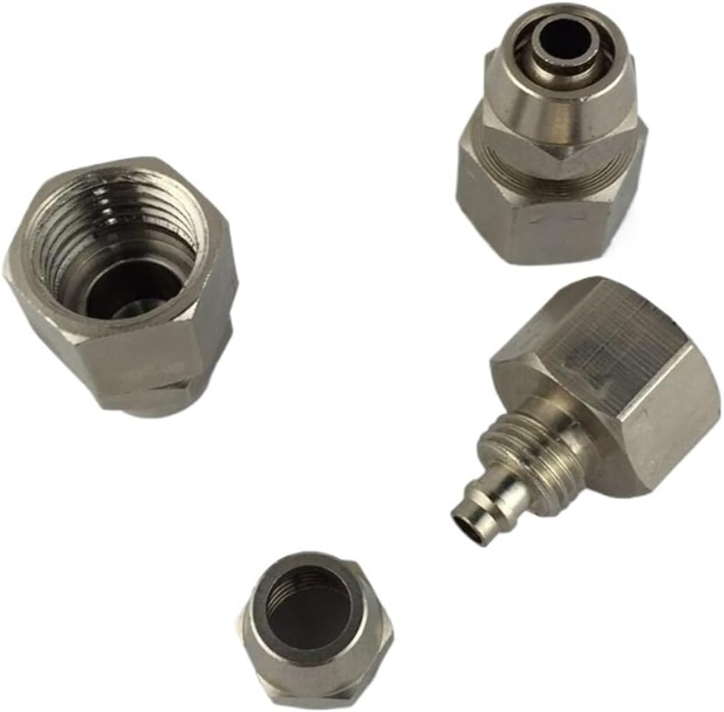 BSPT KLCF6-02 10pcs 6mm to 1/4" Fast Twist Pneumatic Connectors Straight through thread lock joints