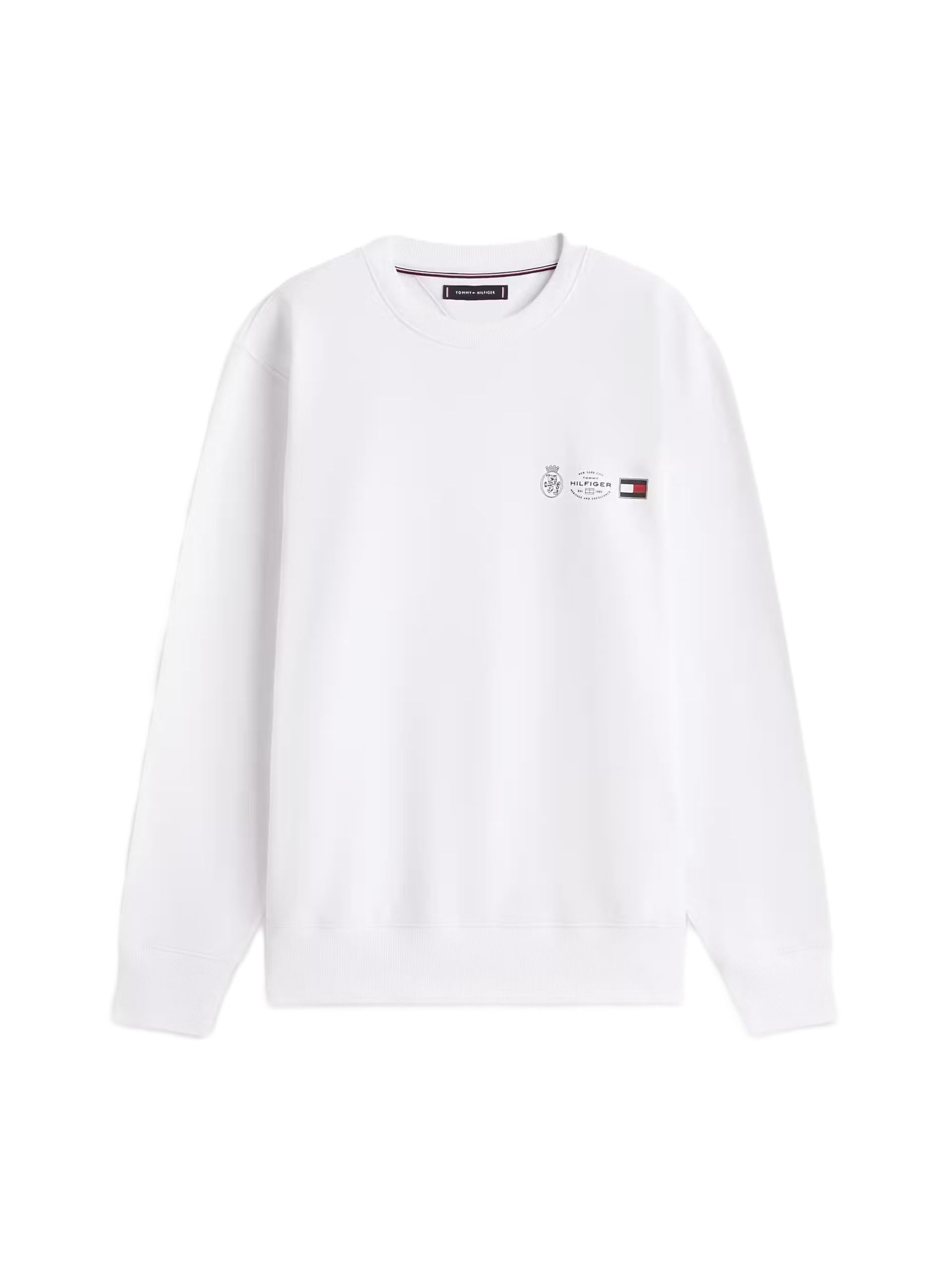 Tommy Hilfiger Męski SMALL CREST OUTLINE CREW NECK MW0MW40863 Pulower Bluza, Biały, XL, Biały (biały), XL