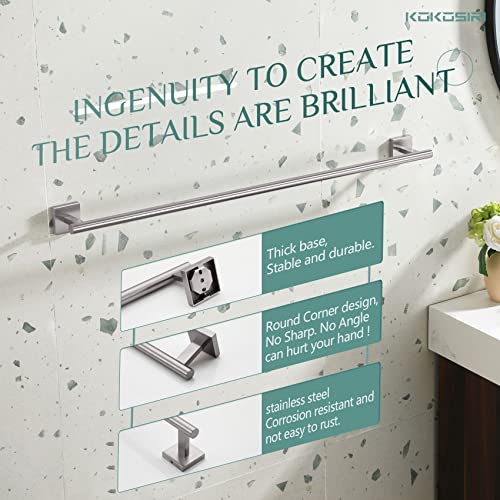 Image of KOKOSIRI Towel Holder Bathroom Accessory Towel Bar for Bath Kitchen Necklace Holder 32 Inch Brushed Nickel Stainless Steel B4005BR-L32