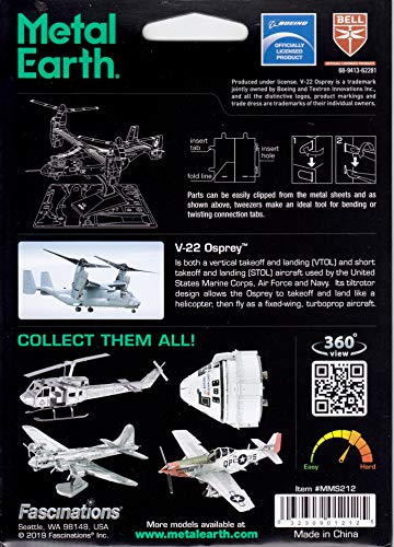 Fascinations Metal Earth V-22 Osprey 3D Metal Model Kit - Image 6