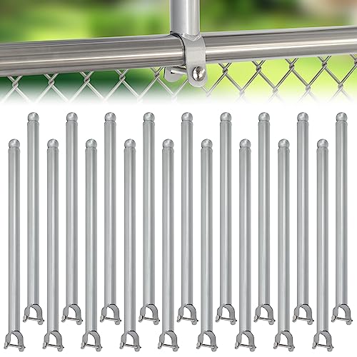 18 Pack Chain Link Fence Extension 25.2 Fence Extension Height Galvanized Post Extender for Dogs and Privacy (1-3/8 Silver)