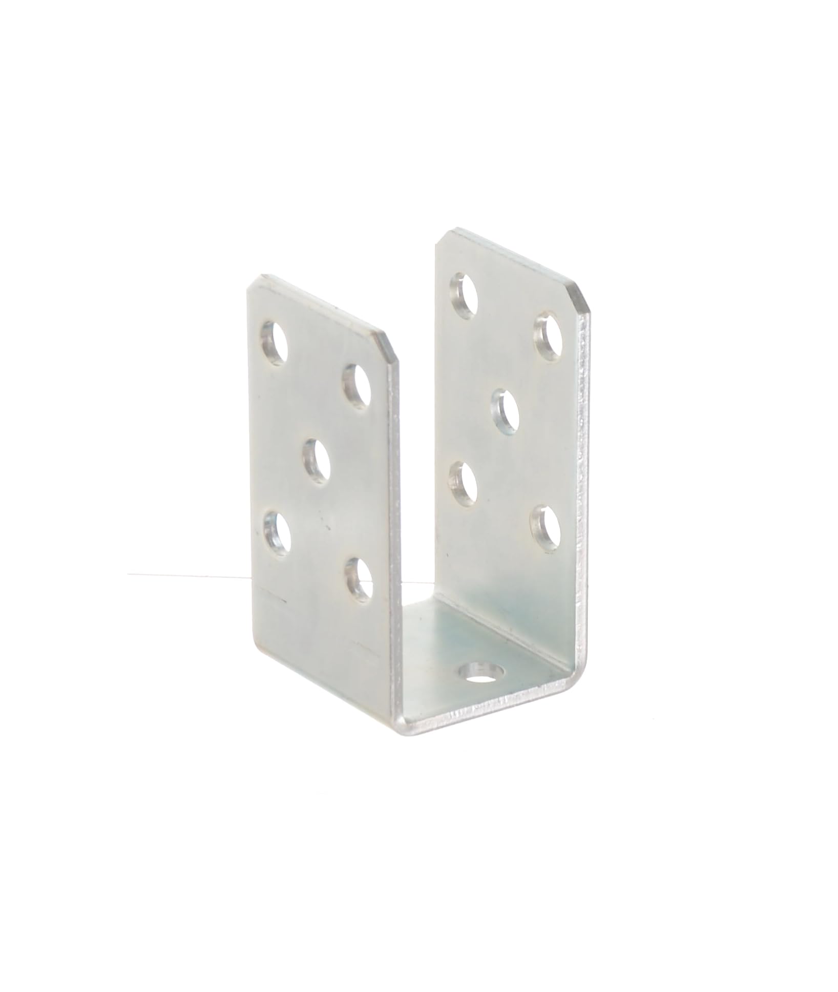 Supporto per pali a U, 50 mm, da avvitare, zincato a caldo, 4 mm, in acciaio, a forma di U, supporto per pali per costruzione in legno, ideale per terrazze, tettoie