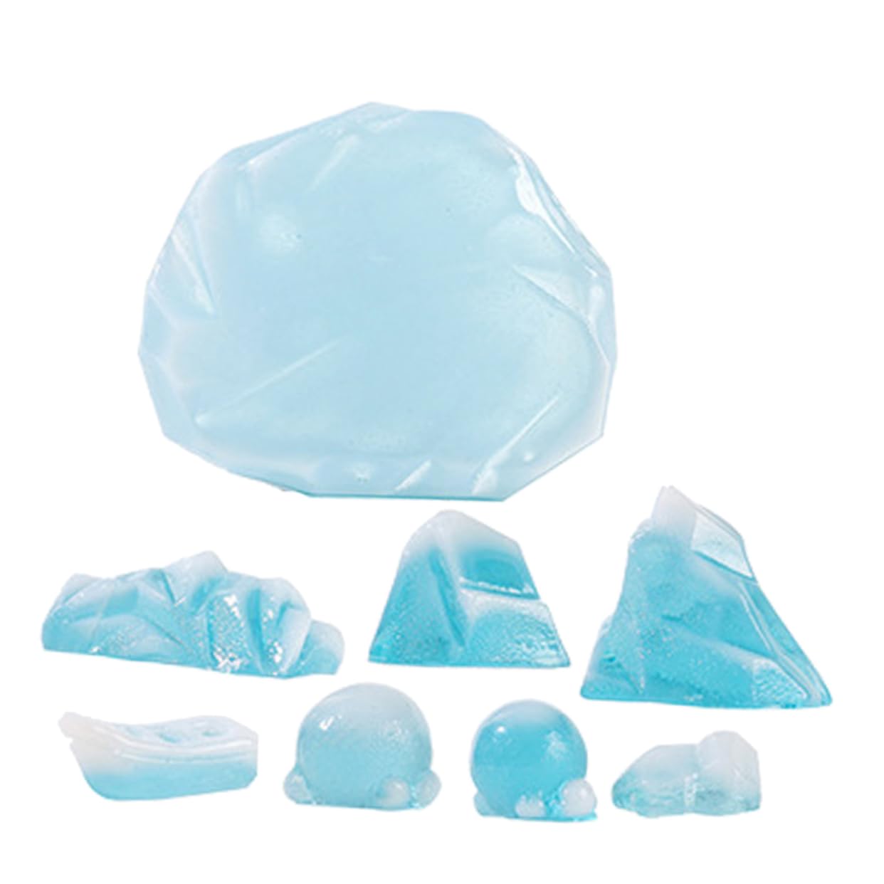ifundom 8pcs Iceberg Model Penguin Tank Ornament Realistic Resin Craft for Christmas Home Decor