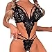 YULONGESS Lingerie sexy en cuir et dentelle - Sous-vêtements - Uniformes - Tentation - Grenouillère - Pyjama - Tablier - Lingerie, Noir , S