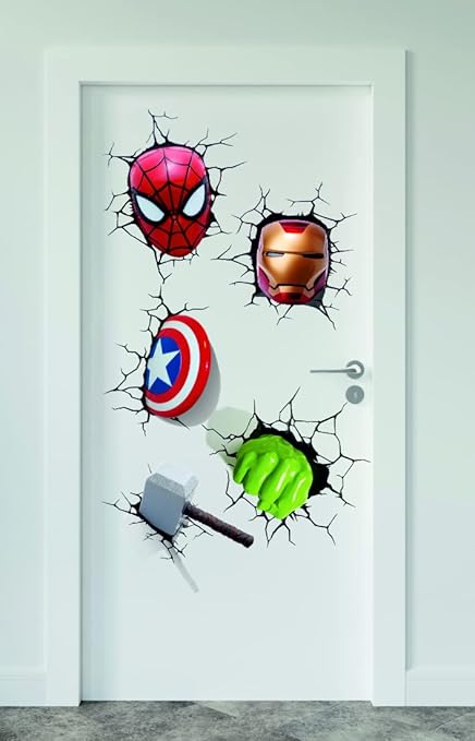 Meet Cute Avengers Tools Door Wall Sticker | Sticker for Living Room, Bedroom, Office (Vinyl, Standard, Multicolour)
