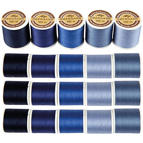 Pro Home Baumwollgarn (Blau / 20 STK.) Nähgarn Allesnäher Nähfaden-Set Nähmaschinengarn - 100M / Spule - viele versch. Variationen Cover