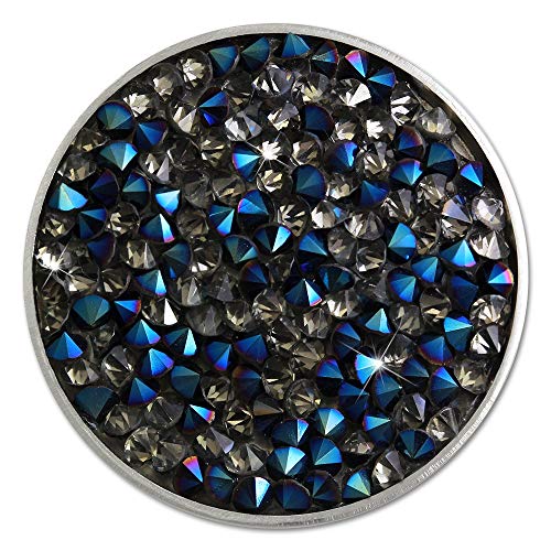 Adamello acciaio Coin Zirconia blu/grigio gioielli...