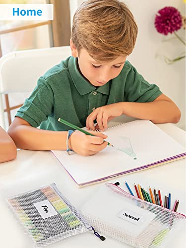 Jarlink 14 Pcs 6 Sizes Mesh Zipper Pouch, Waterproof Zipper Bags With Label Pocket, 7 Colors, Multipurpose For Board Games Organize, School, Office Supplies, Travel Storage, And Home Organize #TOP6