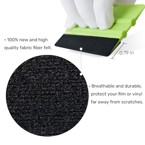 Image of Zanch 2pcs Vinyl Wrap Tools, 4-Inch Mini Squeegee for Vinyl, Versatile for Craft Sign Making, DIY Projects, and Window Tint -Green