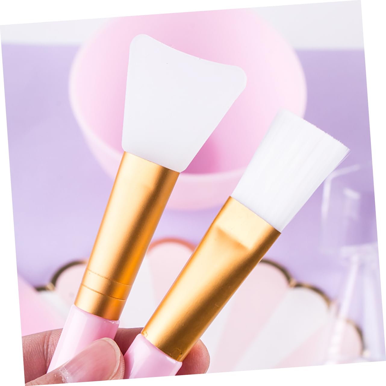 Ipetboom 5pcs Set Diy Beauty Silicone Mask Bowl Kit Facial Mask Tools Reusable Makeup Tools for Women