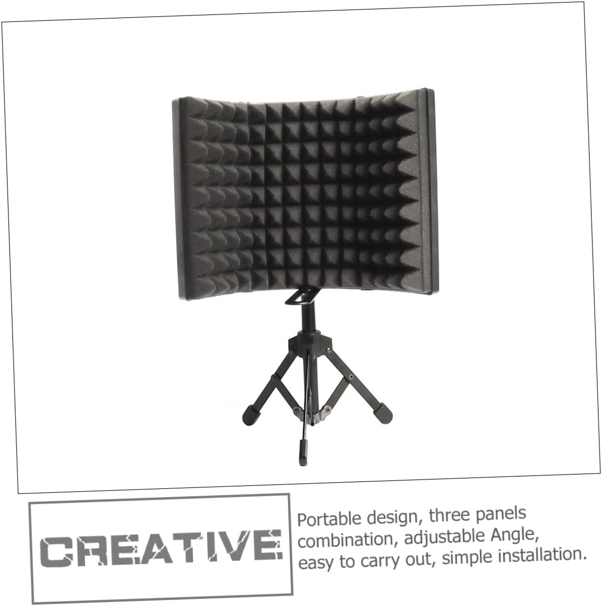 Microphone Windscreen with Tripod Stand Sound Absorber for Noise Reduction Recording Studios Live Streaming and Broadcasting