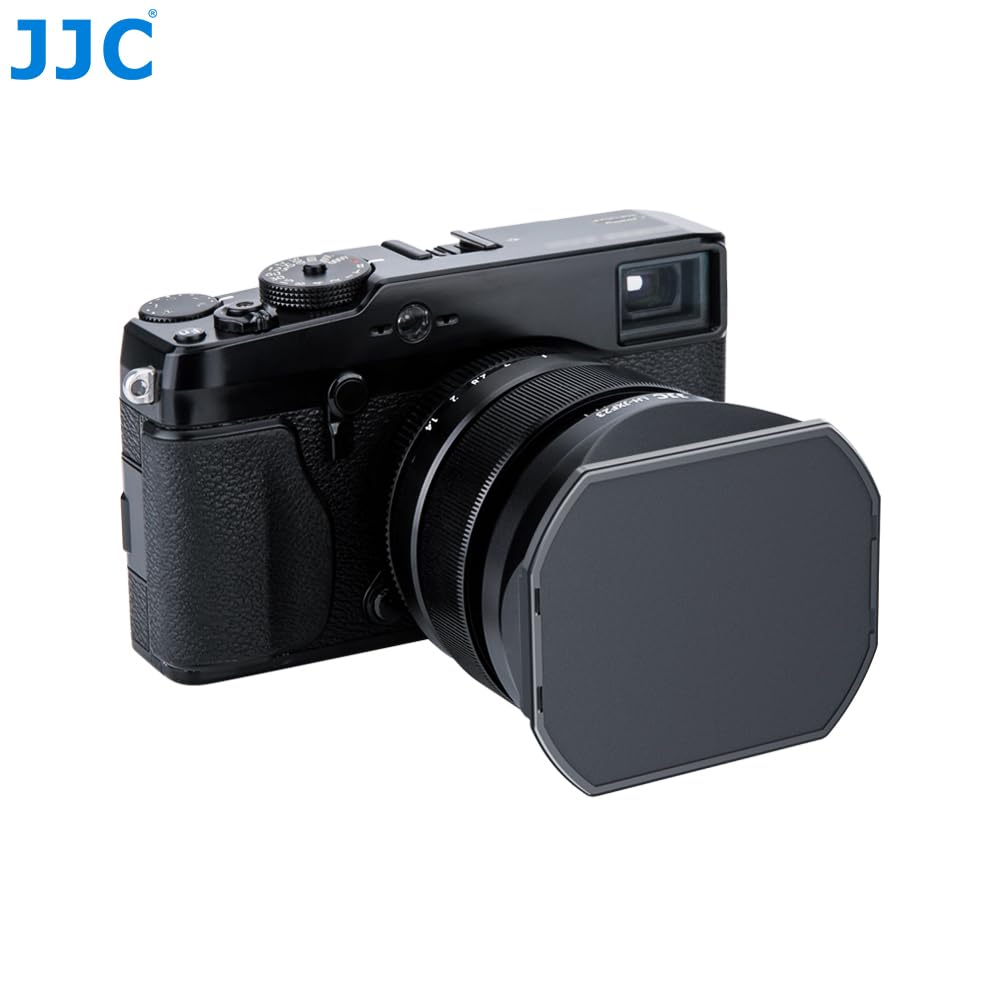 JJC LH-JXF23 Black Copriobiettivo e Paraluce per Obiettivo Fotografico Fujinon XF 23mm F1.4, XF 56mm F1.2 R, XF 56mm F1.2 R APD con Chiusura a Scorrimento Sostituisce Fujifilm LH-XF23