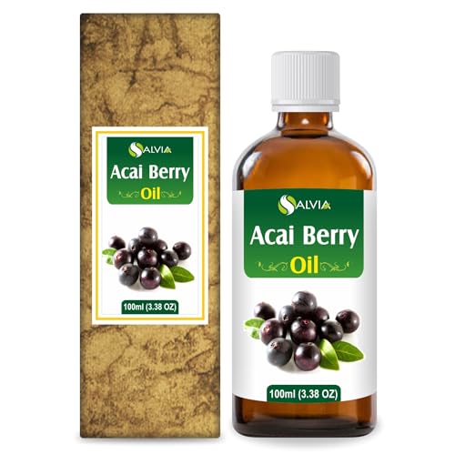 Image of Salvia Acai Berry Oil (Euterpe oleracea) Carrier Oil for Skin, Hair & Massage - Lightweight Botanical Oil for DIY Skincare, Body Care & Aromatherapy Blends - 100 ml / 3.38 fl oz