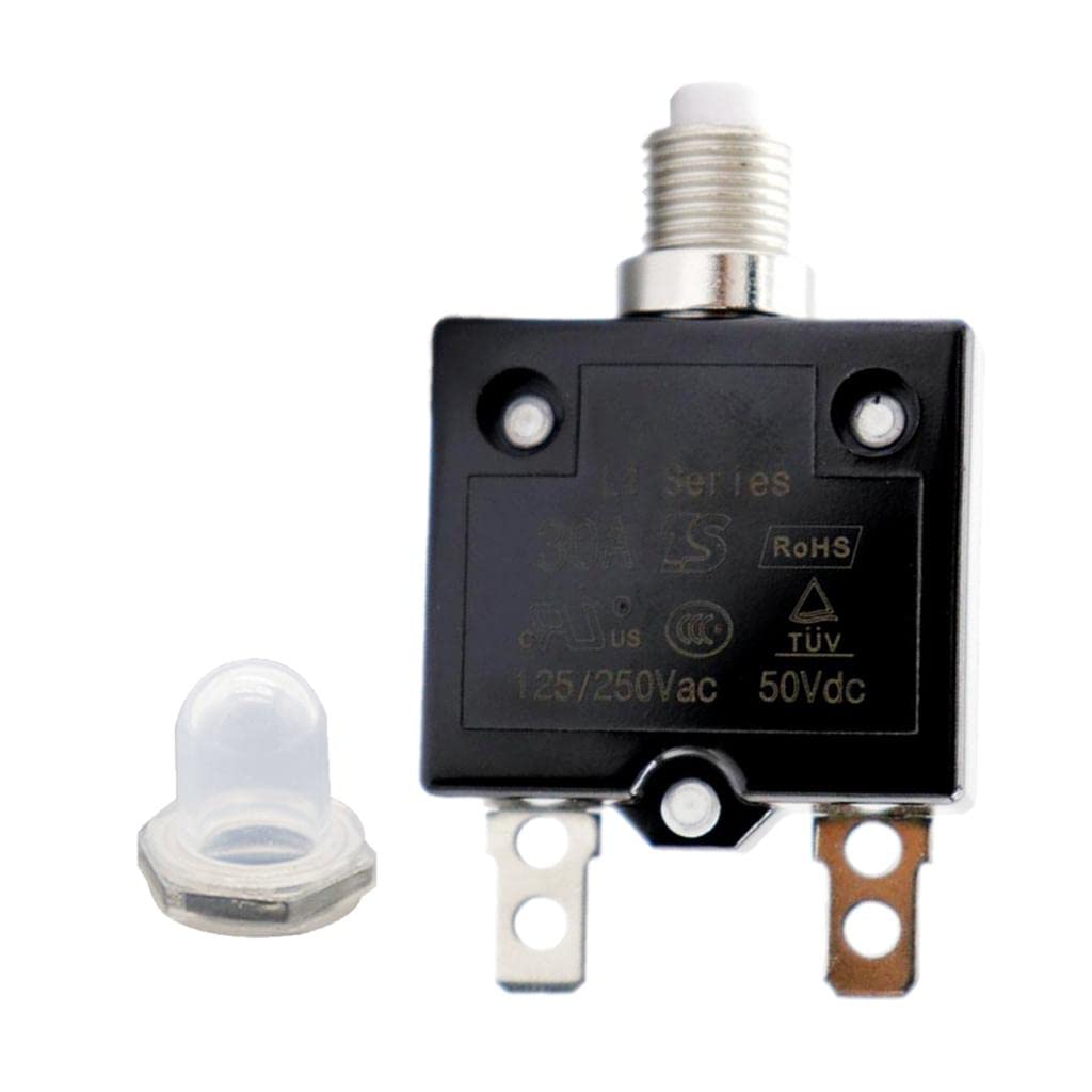 ATORSE® Circuit Breaker 30Amp Push Button Resettable Thermal Panel Mount Ac 125/250V-image-4