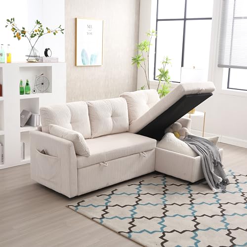 Sapgaks Canapé sectionnel modulable en L, canapé d'angle modulable pour Salon avec méridienne Interchangeable, Tissu Velours, canapé lit Multifonction avec...