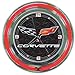 Chevrolet Corvette Chrome Double Ring Neon Clock, 14"