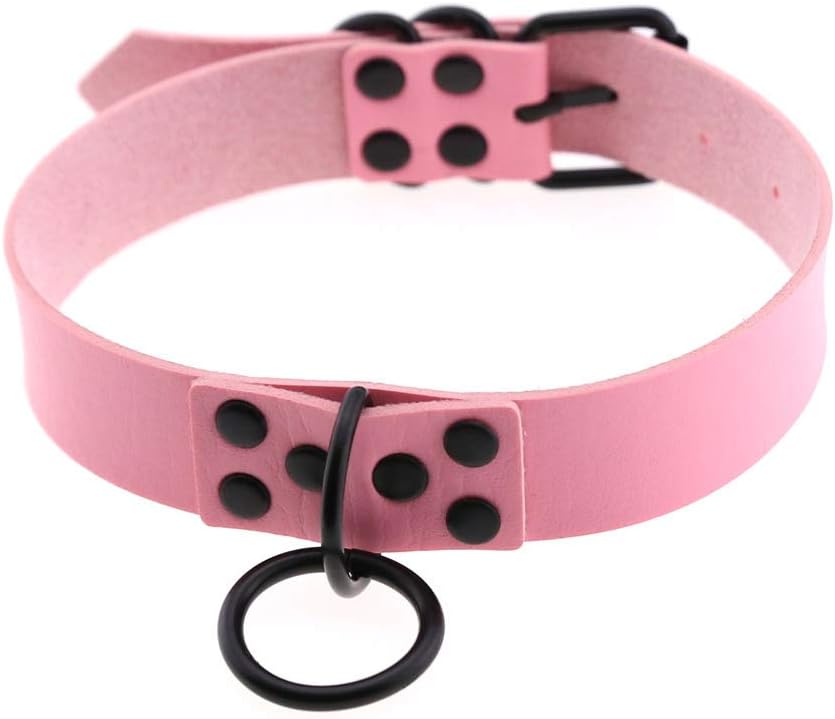 YunPeng Collar Necklace Punk Rock Gothic Leather Choker with Detachable Chain Leash for Girls Women Mens