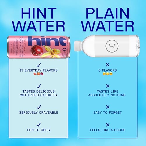 Image of Hint Sparkling Water with Electrolytes Added for Taste, Zero Sugar, Zero Calories, and Zero Sweeteners, 12 Fl Oz (Pack of 12) (12 Fl Oz (Pack Of 12), Cherry Vanilla)