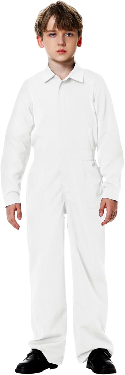 AOBUTE Kids Boys Solid Color Jumpsuit with Pockets 3-14 Y