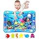 SUNSHINEMALL Wassermatte Baby Bpa Frei 66×50CM Wasserspielmatte Baby Wasser Spielmatte Sensorik Spielzeug Krabbelmatte Baby 3 6 9 Monate Tummy Time Toys Water Mat(Blaue Meereswelt)