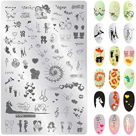ZJOY Stainless Steel Nail Stamping Image Plate Jumbo Size (ZJOYplus-023) (9.5 * 14 Cm)