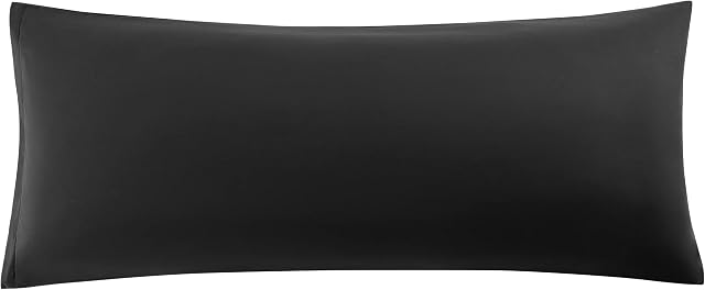 sourcing map Soft Brushed Microfiber Body Pillow Cover with Zipper Closure, Bolster Pillow Cases Long Pillow Cases for Body Pillow Black 20"x60" (5ft)