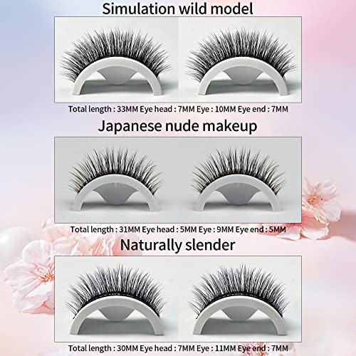 Ptgvcta 3 Pairs Reusable Self-Adhesive Eyelashes, Natural-Looking And Waterproof False Eyelashes With 13Pcs Spare Adhesive Strip,Beautiful Women Gift(Wh-3) #TOP1
