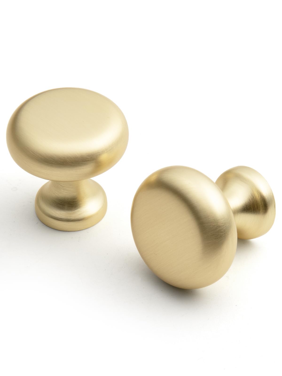 BEILEIOU Brushed Gold Cabinet Knobs Classic Vintage Retro Drawer Knobs Kitchen Cupboard Bathroom Dresser Cabinet Bar Drawer Knobs Hardware Handles Zinc Alloy (5, Brushed Gold, Knob)
