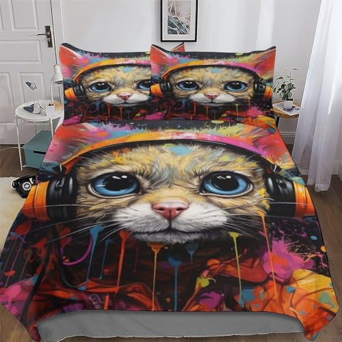 Housse de couette lémurien avec taies d'oreiller king size 220x240cm - 2